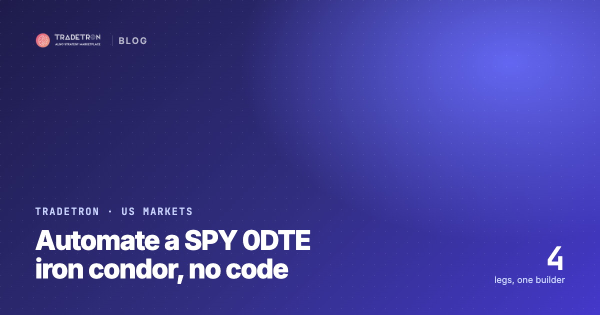 Cómo automatizar un iron condor 0DTE en SPY con Tradetron (sin código)